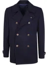 Tagliatore Double-breasted Pea Coat In Blue