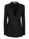 Tagliatore Double-breasted Black Jacket With Authentic Horn Buttons