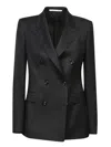 Tagliatore Double-breasted Black Jacket With Authentic Horn Buttons