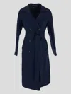 Tagliatore Linen Trench Coat In Blue