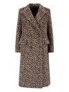 Tagliatore Jole Double-breasted Midi Coat In Animal Print