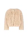 Tagliatore Faux Fur Texture Jacket In Brown