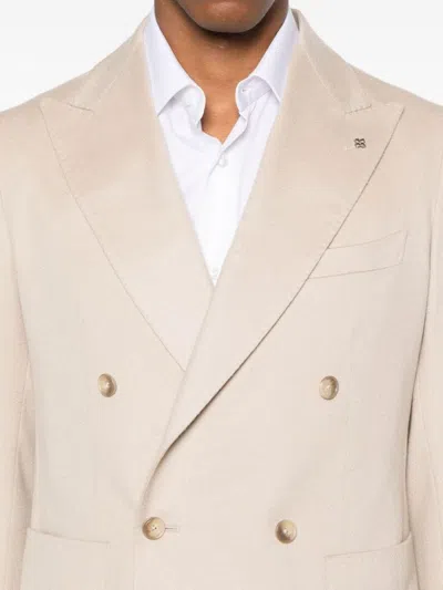 Tagliatore -  0205 Beige Double-breasted Jac In Brown