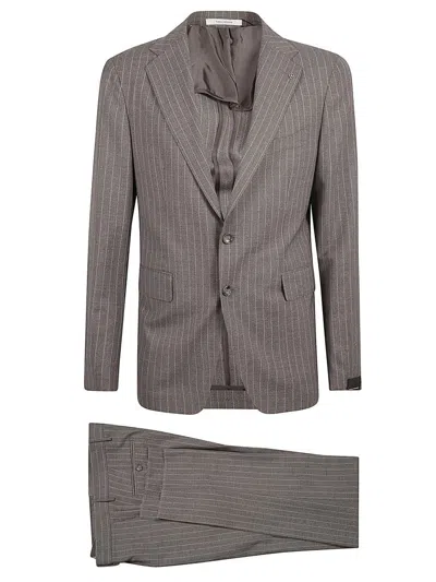 Tagliatore Pinstripe Suit In Grey