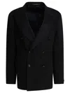 Tagliatore Wool Double-breasted Coat In Black