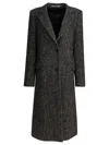 Tagliatore Single-breasted Herringbone Coat In Black