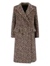 Tagliatore Jole Double-breasted Midi Coat In Animal Print