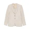 Tagliatore Taupe Plaid Tailored Jacket With Notched Lapels In Beige