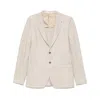 Tagliatore Taupe Plaid Tailored Jacket With Notched Lapels In Beige
