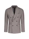 Tagliatore Structured Double-breasted Blazer With Notch Lapel In Beige