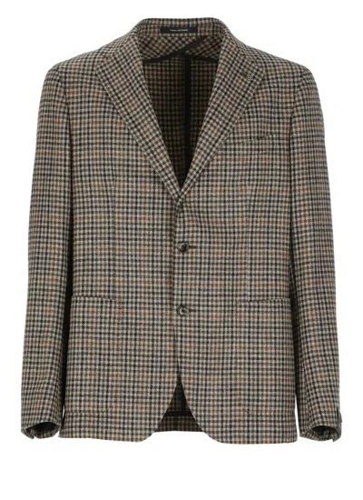 Tagliatore Virgin Wool Jacket In Brown