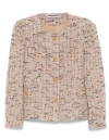 Tagliatore Beverly Jacket In Boucle Wool And Lurex In Beige