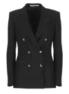 Tagliatore Double-breasted Gold-button Blazer In Black