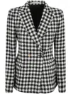 Tagliatore Double Breasted Checked Jacket With Notched Lapels In Black