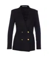 Tagliatore Long Sleeve Double-breasted Jacket With Gold Buttons In Black