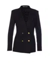 Tagliatore Long Sleeve Double-breasted Jacket With Gold Buttons In Black