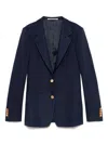 Tagliatore Tailored Blue Blazer With Gold-tone Buttons In Black