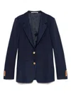 Tagliatore Tailored Blue Blazer With Gold-tone Buttons In Black