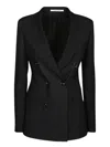 Tagliatore Stretch Wool Double-breasted Jacket In Black