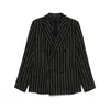 Tagliatore Striped Blazer In Black