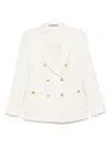 Tagliatore Double-breasted White Jacket With Gold-tone Buttons In Black