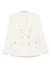 Tagliatore Double-breasted White Jacket With Gold-tone Buttons In Black