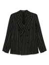 Tagliatore Striped Blazer In Black