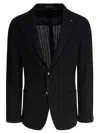 Tagliatore Lapel Jackets Textured Fabric Front Pockets In Brown