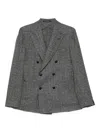 Tagliatore Brown Double-breasted Jacket In Wool Blend In Gray