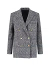 Tagliatore Jasmine Check-patterned Double-breasted Blazer In Black