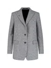 Tagliatore Houndstooth Pattern Blazer Pockets In Black