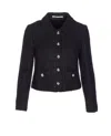 Tagliatore Textured Boucle Jacket With Long Sleeves And Pockets In Black
