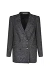 Tagliatore Jasmine Herringbone Double-breasted Peacoat In Black