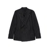 Tagliatore Striped Double-breasted Blazer In Black
