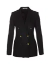 Tagliatore Double-breasted Wool Jacket Peak Lapels In Black