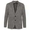 Tagliatore Herringbone-pattern Blazer In Black