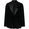 Tagliatore Peak-lapel Single-breasted Blazer In Black