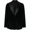 Tagliatore Peak-lapel Single-breasted Blazer In Black