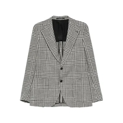 Tagliatore Checked Single-breasted Blazer In Black