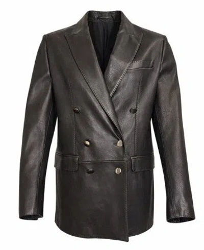 Tagliatore Double-breasted Coat In Black