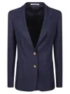 Tagliatore Tory Burch Single Button Blazer Jacket In Blue