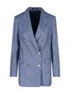 Tagliatore Tailored Jacket Double-breasted Design In Blue