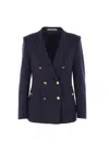 Tagliatore J-honey Double-breasted Jacket In Wool Blend In Blue