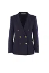 Tagliatore J-honey Double-breasted Jacket In Wool Blend In Blue