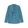 Tagliatore 'montecarlo' Blazer In Textured Fabric In Blue