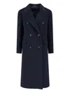 Tagliatore Jole Double-breasted Midi Coat In Blue