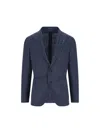 Tagliatore Herringbone-pattern Blazer In Blue