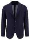 Tagliatore Single-breasted Virgin Wool And Cashmere Blazer In Blue