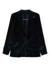 Tagliatore Velvet Patch-pocket Blazer In Blue