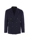 Tagliatore Navy Blue Double-breasted Blazer In Blue